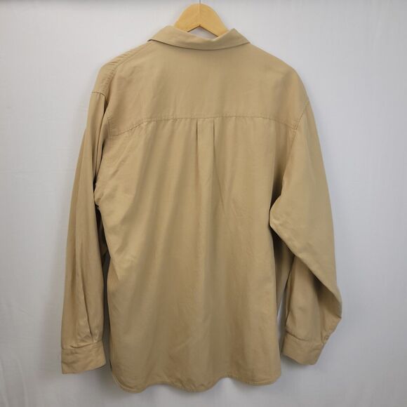 Cypress Grove Shirt Mens XL Tan Silk Blend Button Down Business Casual Career - Picture 2 of 7